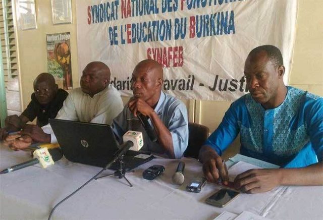 Les responsbles du Syndicat national des Fonctionnaires du Burkina (SYNAFEB)