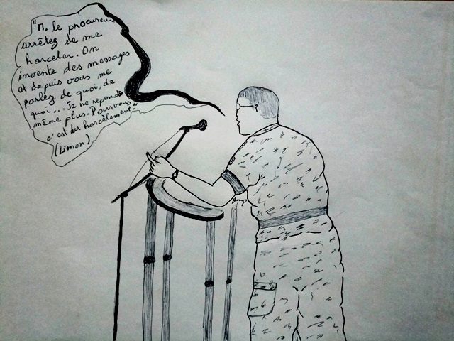 Le lieutenant Jacques Limon à la barre. (Image de Daouda ZONGO de Wakat Séra)