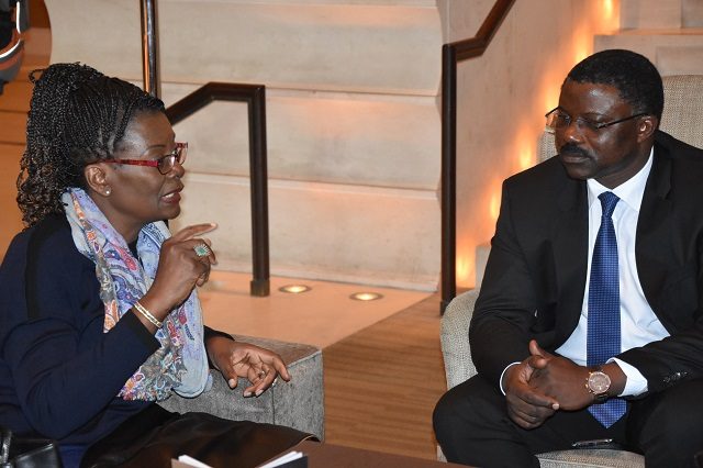 La Première Dame en entretien avec S. E. M. Dieudonné Sougouri, Ambassadeur du Burkina à Genève