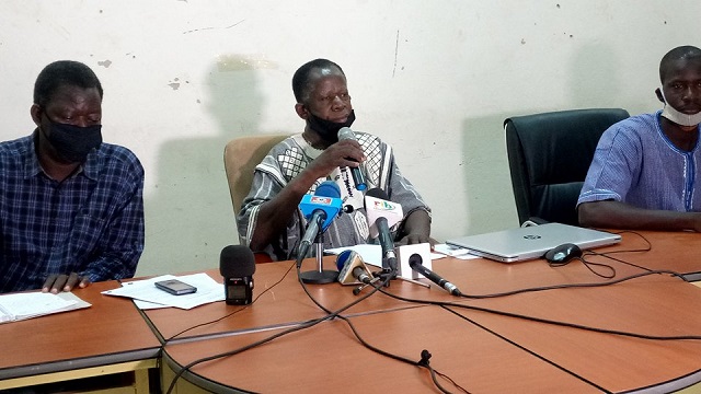 Une vue de responsables de la CCVC Ouagadougou pendant la conférence de presse du 29 avril 2020