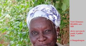 Décès de Yéri Clémence DIARRA née SIB: Remerciement et faire-part