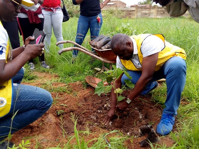 Dr Fousséni Dao, plantant un arbre