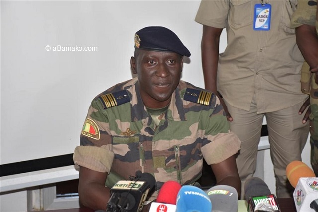 Le porte-parole du Conseil national pour le Salut du Peuple (CNSP), colonel-major Ismaël Wagué