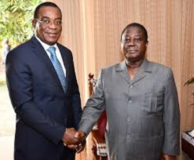 Henri Konan Bédié (à droite) et Pascal Affi N'Guessan