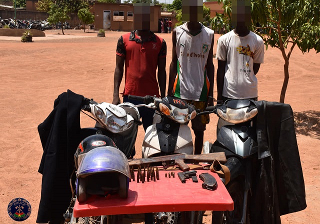 Le trio de délinquants mis aux arrêts par le commissariat de Boulmiougou