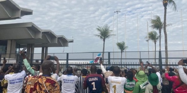 Une vue de l'avion de l'ancien président ivoirien Laurent Gbagbo