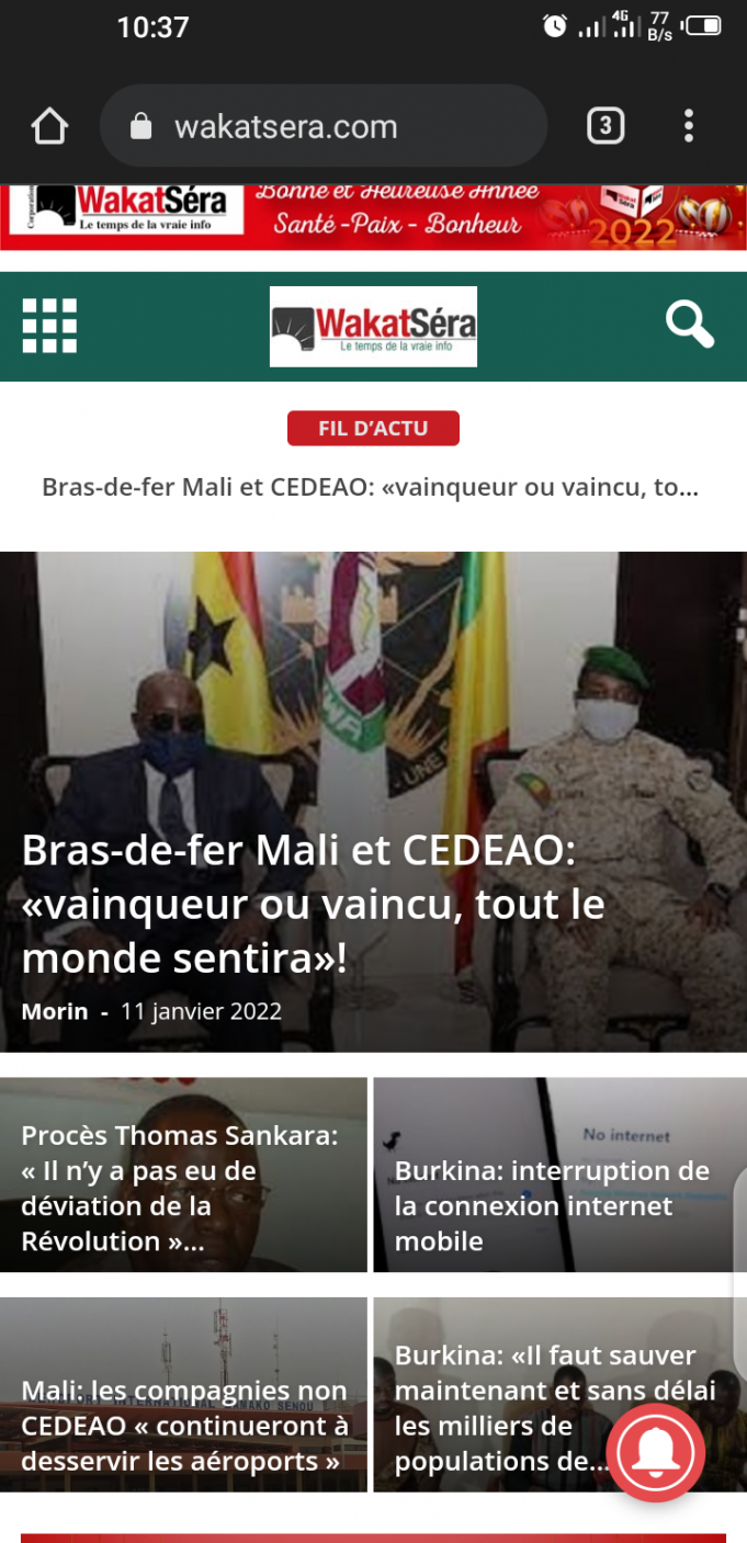 Burkina: l’internet mobile de nouveau fonctionnel