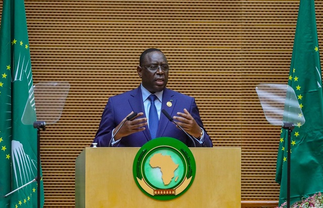 Le président en exercice de l'UA, le président sénégalais Macky Sall