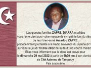 Décès de Amadou Zapré: le doua pour ce 29 juin