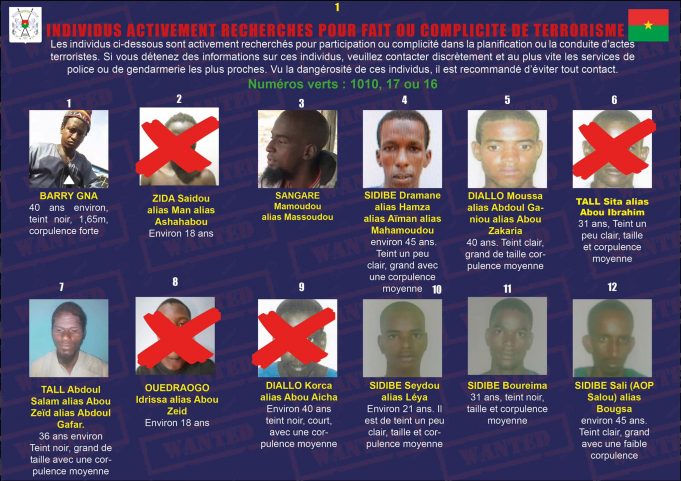 Burkina: 12 présumés terroristes ou complices mis aux arrêts