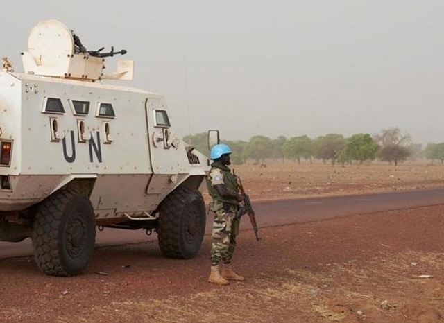 Photo d'archive de casques bleus au Mali