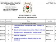 Avis de vacance de postes