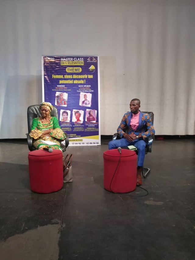 La marraine du Master class, Bernadette Dao et le promoteur de l'évènement, Hamidou Zonga