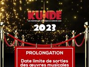 KUNDE: prolongation de la date limite de sortie des œuvres en compétition