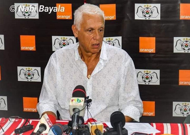 Le sélectionneur des Etalons Hubert Velud en conférence de presse le mercredi 23 août à Koudougou(1)