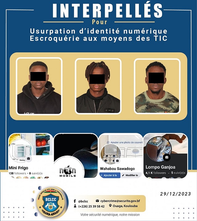 Une image des cyber-escrocs mis aux arrêts