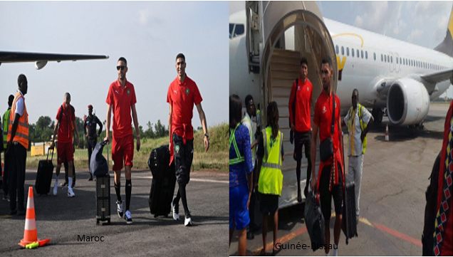 L'arrivée à Abidjan de l'équipes marocaine et bissau-guinéenne pour la CAN 2023