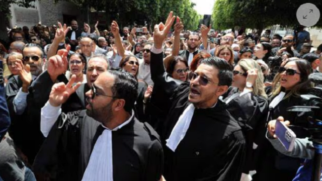 Manifestation d'avocats en Tunisie