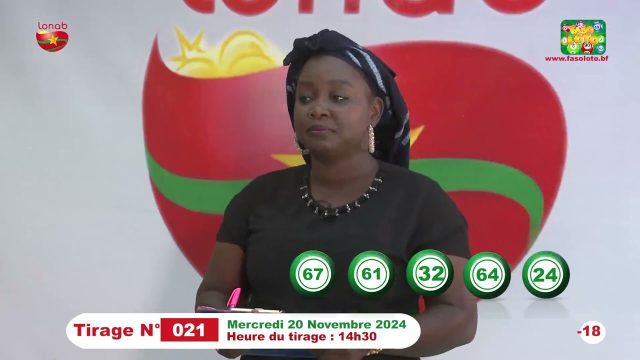 VIDÉO-LONAB: LONAB: le résultat du tirage 21 FASO LOTO 5/90 du 20 novembre 2024