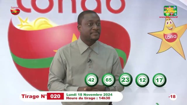 LONAB: le résultat du tirage 20 FASO LOTO 5/90 du 18 novembre 2024