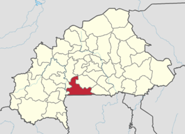 La ville de Léo sur la carte du Burkina Faso
