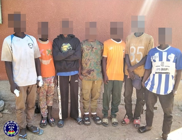 Une vue des malfrats arrêtés à Tenkodogo