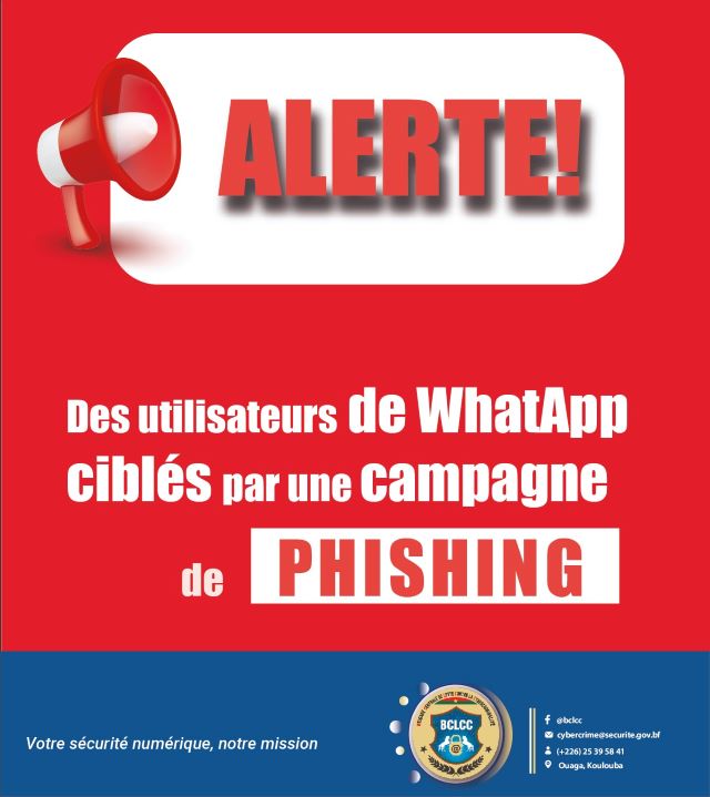 Burkina: alerte sur une campagne de vol de données ciblant les utilisateurs whatsapp