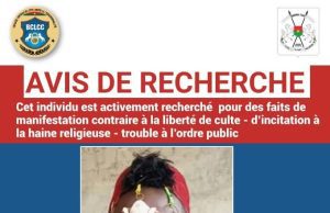 Avis de recherche d’un individu pour des faits de manifestation contraire à la liberté de culte