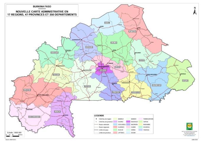 Burkina Faso: le nouveau répertoire des circonscriptions administratives