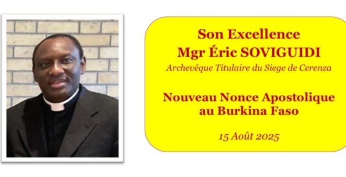 Mgr Eric Soviguidi nommé Nonce Apostolique au Burkina Faso