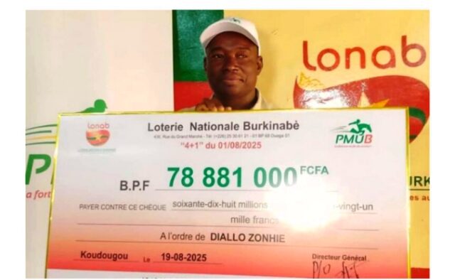 LONAB: avec 900 FCFA, il gagne plus de 78 millions au PMU’B