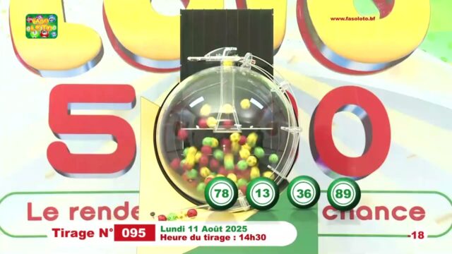 LONAB/FASO LOTO: les résultats du tirage du lundi 11 août 2025