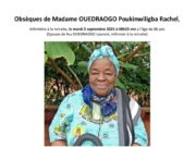 Décès de la mère du Pr Charlemagne Ouédraogo: le programme des obsèques