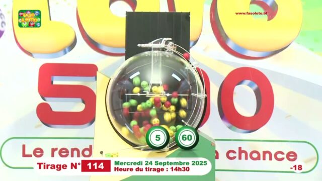 LONAB/FASO LOTO: les résultats du tirage du mercredi 24 septembre 2025