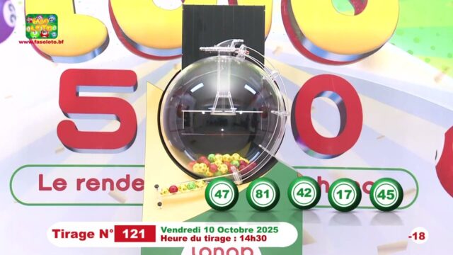 LONAB/FASO LOTO: les résultats du tirage du vendredi 10 octobre 2025