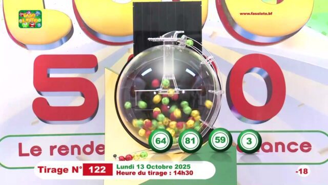 LONAB/FASO LOTO: les résultats du tirage du lundi 13 octobre 2025