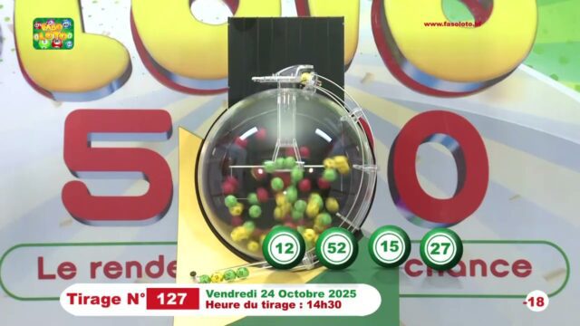 LONAB/FASO LOTO: les résultats du tirage du vendredi 24 octobre 2025