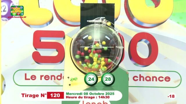 LONAB/FASO LOTO: les résultats du tirage du mercredi 8 octobre 2025