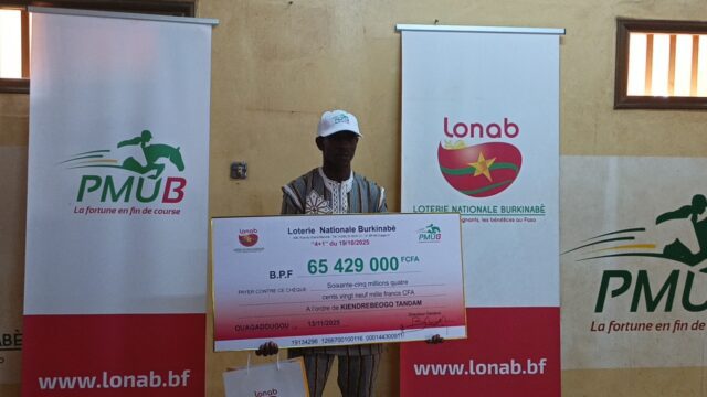 LONAB: il mise «300F CFA» au PMU’B et empoche plus de 65 millions F CFA