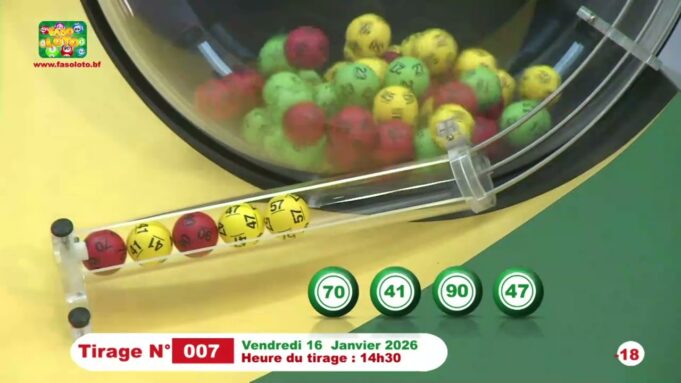 LONAB/FASO LOTO: les résultats du tirage du vendredi 16 janvier 2026