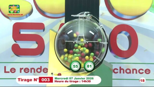 LONAB/FASO LOTO: les résultats du tirage du mercredi 7 janvier 2026