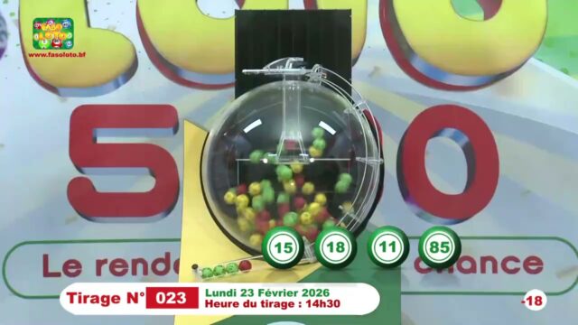 LONAB/FASO LOTO: les résultats du tirage du lundi 23 février 2026