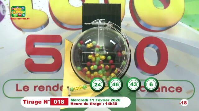 LONAB/FASO LOTO: les résultats du tirage du mercredi 11 février 2026