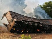 Burkina/RN1: un incendie détruit entièrement un camion à Koumbia