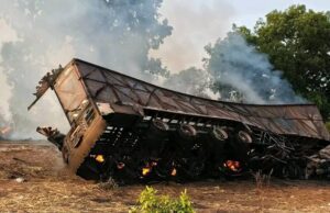 Burkina/RN1: un incendie détruit entièrement un camion à Koumbia