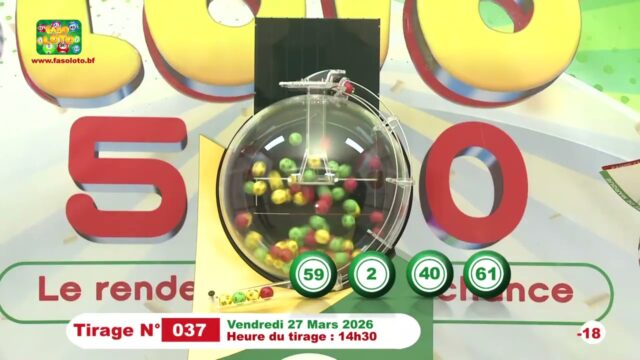LONAB/FASO LOTO: les résultats du tirage du vendredi 27 mars 2026