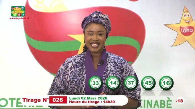 LONAB/FASO LOTO: les résultats du tirage du lundi 2 mars 2026