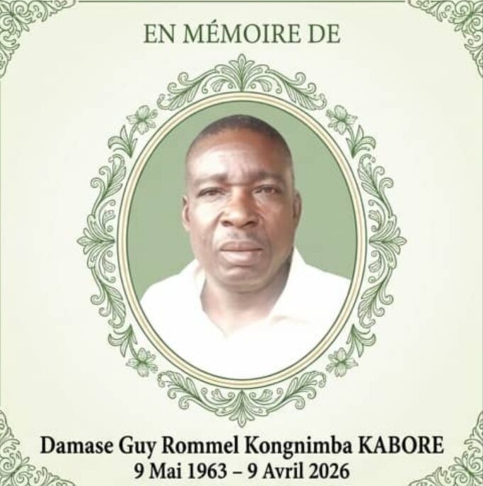 Décès de Guy Rommel Kongnimba Kaboré: Remerciement et Faire part