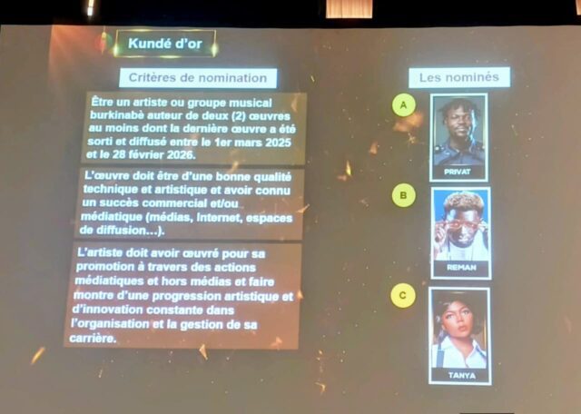 Trois prétendants pour le Kundé d’Or 2026