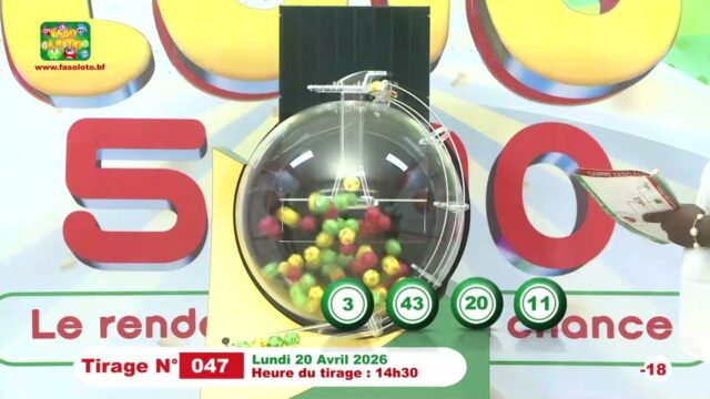 LONAB/FASO LOTO: les résultats du tirage du lundi 20 avril 2026